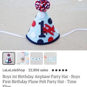 1st birthday hat airplane